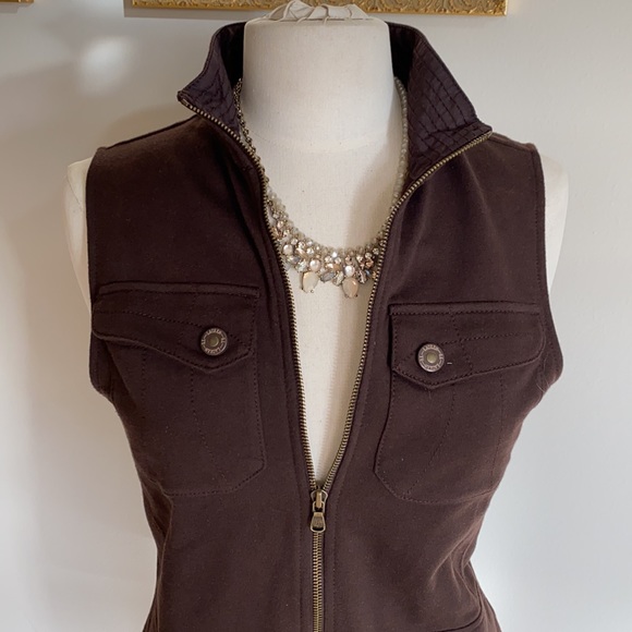 Ralph Lauren brown cotton zip vest, S, NWT - Picture 2 of 10